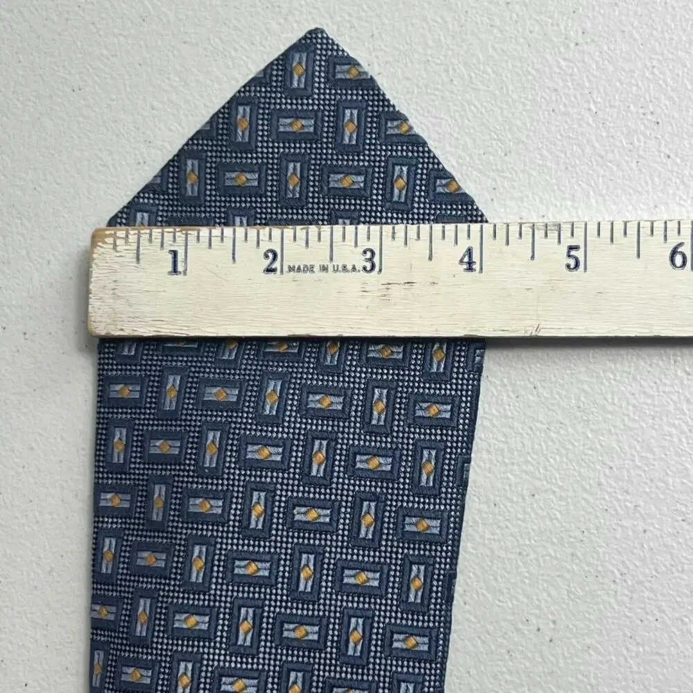 Robert Talbott Best Of Class Men's Neck Tie Woven Silk Blue Yellow Geometric